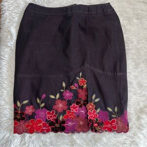 Vintage casual floral stretch pencil skirt size 2